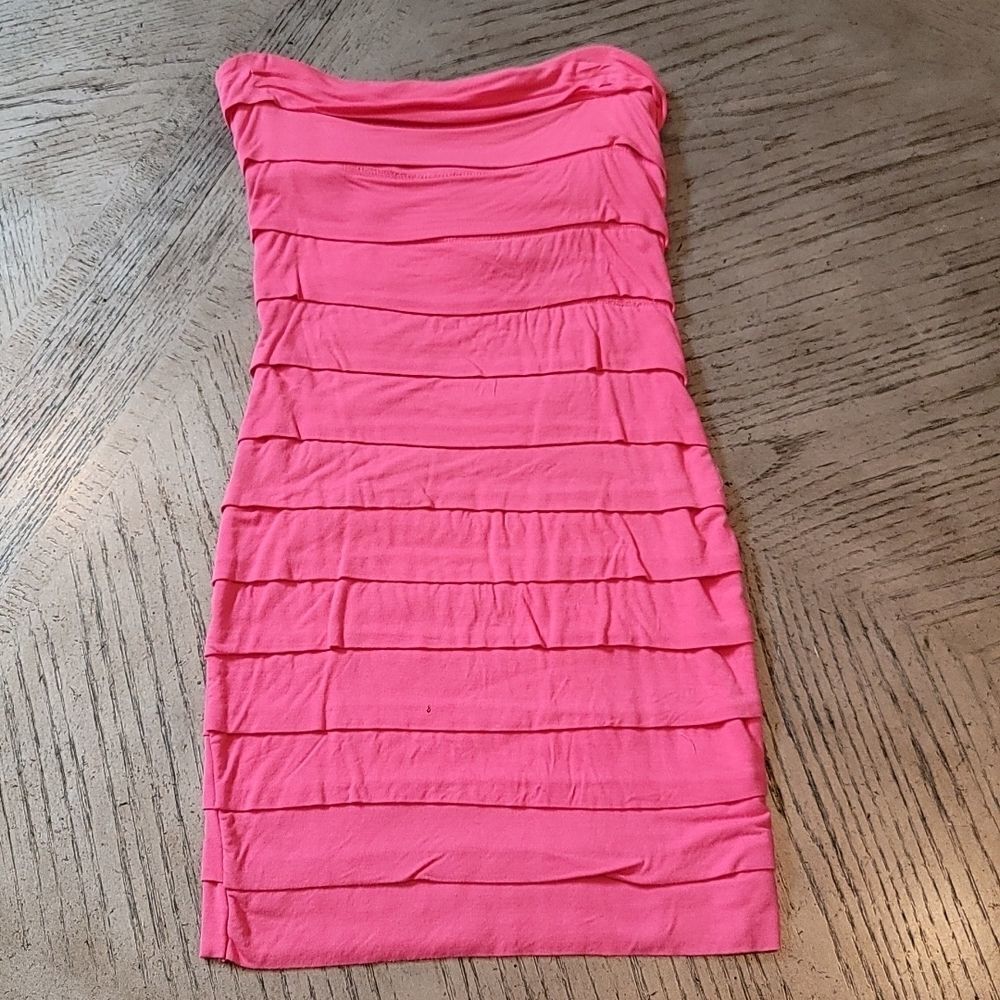 Coral pink tube top dress by Jane Norman size 10